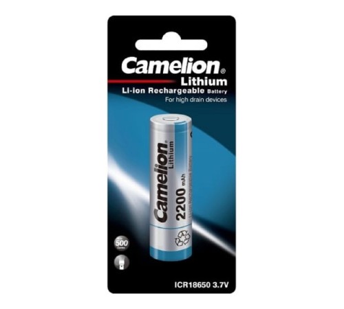Camelion ICR18650 2200 mah (ICR18650F-22BP1, аккумулятор, 3.7 V, Li-Ion/ LiCoO2) Camelion ICR18650 2200 mah (ICR18650F-22BP1, аккумулятор, 3.7 V, Li-Ion/ LiCoO2)