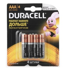 DURACELL LR03-4BL BASIC CN (48/192/29184) (AAA MN2400) (4 шт в уп-ке)