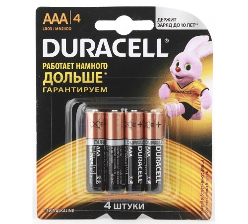 DURACELL LR03-4BL BASIC CN (48/192/29184) (AAA MN2400) (4 шт в уп-ке) DURACELL LR03-4BL BASIC CN (48/192/29184) (AAA MN2400) (4 шт в уп-ке)