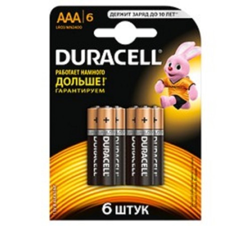 DURACELL LR03-6BL BASIC (6/60/33840) (6 шт. в уп-ке) DURACELL LR03-6BL BASIC (6/60/33840) (6 шт. в уп-ке)
