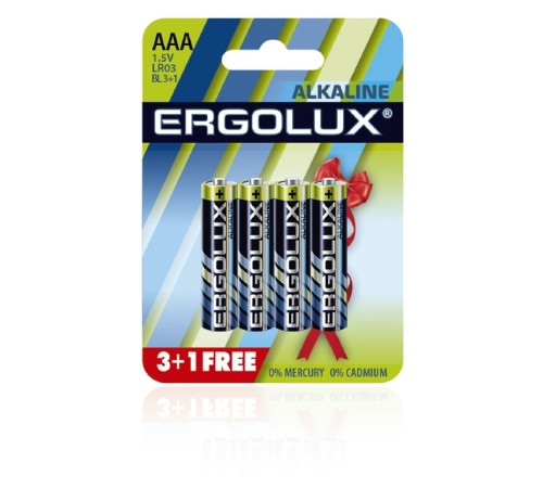 Ergolux Alkaline LR03 BL 3+1(FREE) (LR03 BL3+1, батарейка,1.5В) (4шт. в уп-ке) Ergolux Alkaline LR03 BL 3+1(FREE) (LR03 BL3+1, батарейка,1.5В) (4шт. в уп-ке)