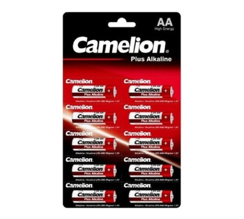 Camelion Plus Alkaline BL1x10  LR6 отрывные (LR6-BP1x10P, батарейка,1.5В) (10 шт. в уп-ке)