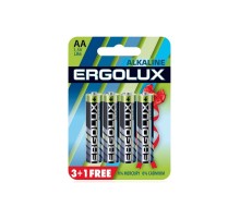 Ergolux  Alkaline LR6 BL 3+1(FREE) (LR6 BL3+1, батарейка,1.5В)  (4 шт. в уп-ке)