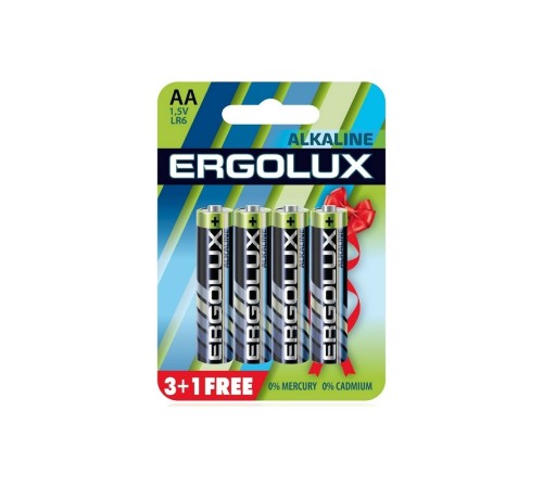 Ergolux Alkaline LR6 BL 3+1(FREE) (LR6 BL3+1, батарейка,1.5В) (4 шт. в уп-ке) Ergolux Alkaline LR6 BL 3+1(FREE) (LR6 BL3+1, батарейка,1.5В) (4 шт. в уп-ке)