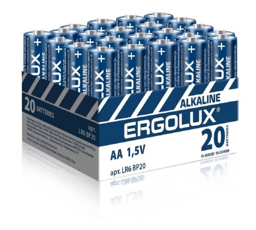 Ergolux.. LR6 Alkaline BP20 ( LR6 BP20, батарейка,1.5В) (20 шт. в уп-ке) Ergolux.. LR6 Alkaline BP20 ( LR6 BP20, батарейка,1.5В) (20 шт. в уп-ке)
