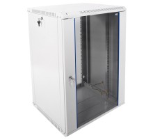 Шкаф коммутационный ЦМО ШРН-ЭКОНОМ (ШРН-Э-18.500-9005) настенный 18U 600x520мм пер.дв.стекл 75кг черный 470мм