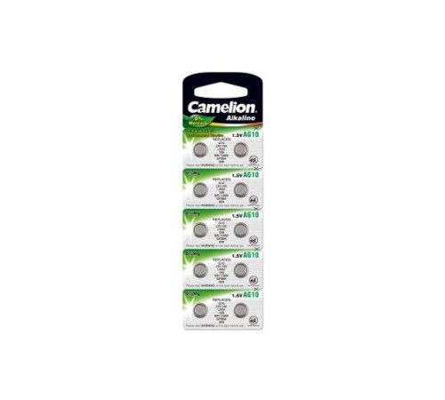 Camelion G10 BL-10 Mercury Free (AG10-BP10(0%Hg), 389A/LR1130/189 батарейка для часов) (10 шт. в уп-ке) Camelion G10 BL-10 Mercury Free (AG10-BP10(0%Hg), 389A/LR1130/189 батарейка для часов) (10 шт. в уп-ке)