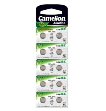 Camelion G13  BL-10 Mercury Free (AG13-BP10(0%Hg), 357A/LR44/A76 батарейка для часов) (10 шт. в уп-ке)
