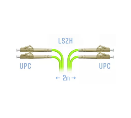 Патчкорд оптический LC/UPC-LC/UPC MM (OM5) Duplex 2 метра, 2мм