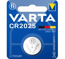 Батарейка Varta ELECTRONICS CR2025 BL1 Lithium 3V (6025) (1/10/100) Varta PRIMARY LITHIUM CR2025 (06025101401)
