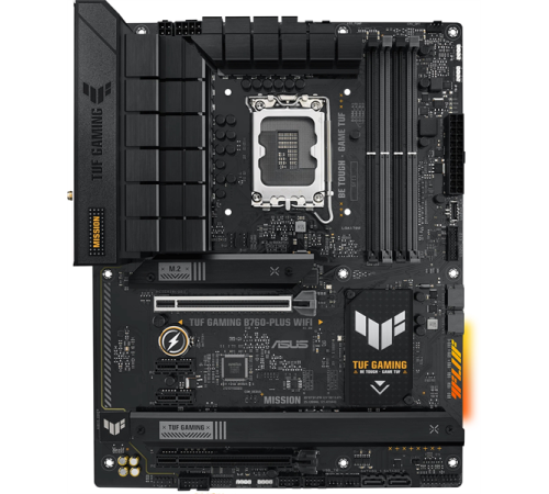 Материнская плата ASUS TUF GAMING B760-PLUS WIFI, LGA1700, B760, 2*DDR5, HDMI+DP, 4xSATA3 + RAID, M2, Audio, Gb LAN, USB 3.2, USB 2.0, ATX; 90MB1ER0-M0EAY0 (TUF GAMING B760-PLUS WIFI)