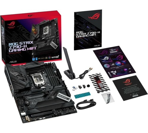 Материнская плата ASUS ROG STRIX Z790-H GAMING WIFI,  LGA1700, B760, 4*DDR5, HDMI+DP, 4xSATA3 + RAID, M2, Audio, Gb LAN, USB 3.2, USB 2.0, ATX; 90MB1E10-M0EAY0 (ROG STRIX Z790-H GAMING WIFI)