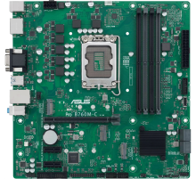 Материнская плата ASUS PRO B760M-C-CSM, LGA1700, B760, 4*DDR5, 2DP+HDMI+VGA, 4xSATA3 + RAID, M2, Audio, Gb LAN, USB 3.2, USB 2.0, mATX; 90MB1DX0-M0EAYC (PRO B760M-C-CSM)