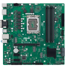 Материнская плата ASUS PRO B760M-C-CSM, LGA1700, B760, 4*DDR5, 2DP+HDMI+VGA, 4xSATA3 + RAID, M2, Audio, Gb LAN, USB 3.2, USB 2.0, mATX; 90MB1DX0-M0EAYC (PRO B760M-C-CSM)