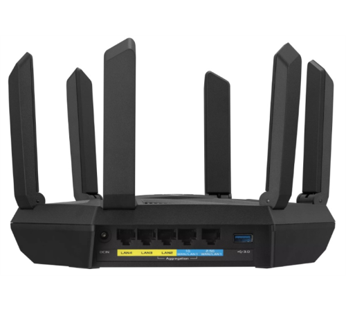 Роутер ASUS RT-AXE7800// 802.11 a/b/g/n/ac/ax, до 574 + 4804 Mbps, 2,4 + 5 gGz, 6 antenna; 90IG07B0-MU9B00 (RT-AXE7800)