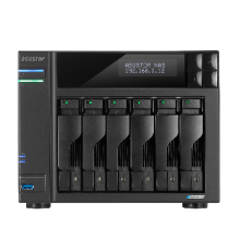 Сетевое хранилище ASUSTOR AS6706T 6-Bay NAS/Media player/Intel Celeron N5105 2.0GHz up to 2.9GHz, 8GB SO-DIMM DDR4, noHDD(HDD,SSD),2xUSB3.2,HDMI ; 90IX01N1-BW3S60 (AS6706T)