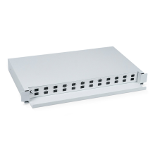 Кросс бокс оптический 19" на 24 sc (lc duplex) со сплайс-кассетой Cabeus ODF-19-24-SC Кросс бокс оптический 19" на 24 SC (LC duplex) со сплайс-кассетой, выдвижной (без пигтейлов и проходных адаптеров) (ODF-19-24-SC)