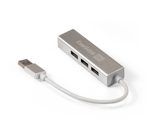 Exegate EX293981RUS USB-Хаб (концентратор) ExeGate DUB-4 (кабель-адаптер USB3.0 --> 4xUSB3.0, Plug&Play, серебристый)