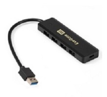 Exegate EX293980RUS USB-Хаб (концентратор) ExeGate DUB-4P/1 (кабель-адаптер USB3.0 --> 4xUSB3.0, Plug&Play, черный)