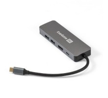 Exegate EX293982RUS Док-станция ExeGate DUB-21C/PD/HL (кабель-адаптер USB Type-C --> 2xUSB3.0 + PD 100W + HDMI 4K@60Hz + Lan RJ45 10/100/1000Mb, Plug&Play, серая)