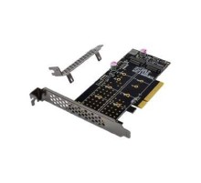 ORIENT C303E2 , Переходник PCI-Ex8->2 x M.2 M-key NVMe SSD, тип 2230/2242/2260/2280/22110, 2 планки крепления в комплекте (31325)