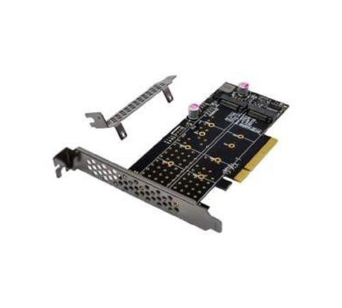 ORIENT C303E2 , Переходник PCI-Ex8->2 x M.2 M-key NVMe SSD, тип 2230/2242/2260/2280/22110, 2 планки крепления в комплекте (31325)