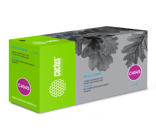 Картридж лазерный Cactus CS-CLT-C404S CLT-C404S голубой (1000стр.) для Samsung SL-C430/C430W/C480/C480W/C480FW