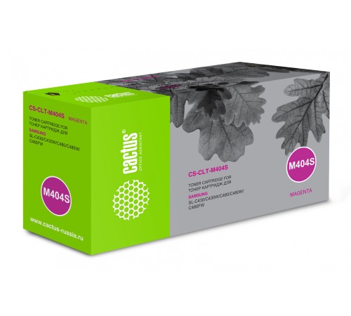 Картридж лазерный Cactus CS-CLT-M404S CLT-M404S пурпурный (1000стр.) для Samsung SL-C430/C430W/C480/C480W/C480FW