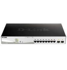 Коммутатор D-Link PROJ Smart  L2 Switch 8х1000Base-T PoE, 2х1000Base-X SFP, PoE Budget 130W, Compact CLI (DGS-1210-10MP/F3A)