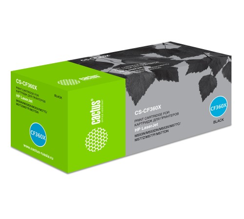 Картридж лазерный Cactus CS-CF360X CF360X черный (12500стр.) для HP CLJ M552dn/M553dn/M553N/M553x