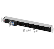 Блок розеток Rem-32 с авт., 3 Schuko, 5 IEC 60320 C13, 32 А, алюм., 19", колодка (R-32-3S-5C13-A-440-K)