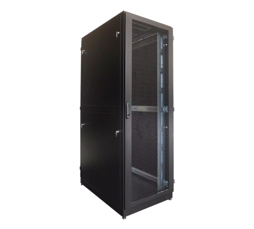 ЦМО Шкаф серверный напольный 42U (800 х 1200) двойные перфорированные двери 2 шт., цвет черный ШТК-М-42.8.12-88АА-9005 ЦМО Шкаф серверный напольный 42U (800 х 1200) двойные перфорированные двери 2 шт., цвет черный ШТК-М-42.8.12-88АА-9005