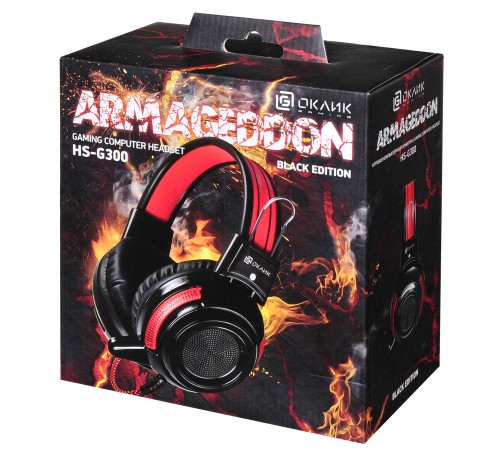 Наушники с микрофоном Оклик HS-G300 ARMAGEDDON черный/красный 2.3м мониторные оголовье (337457) Наушники с микрофоном Оклик HS-G300 ARMAGEDDON черный/красный 2.3м мониторные оголовье (337457)