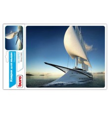 Коврик для мыши Buro BU-R51753 рисунок/яхта 220x180x2мм