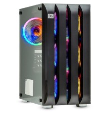Exegate EX294383RUS Корпус Minitower ExeGate Mistery R3 (mATX, без БП, 2*USB+1*USB3.0, аудио, черный, 4 вент. 12см с RGB подсветкой, боковая панель - закаленное стекло)