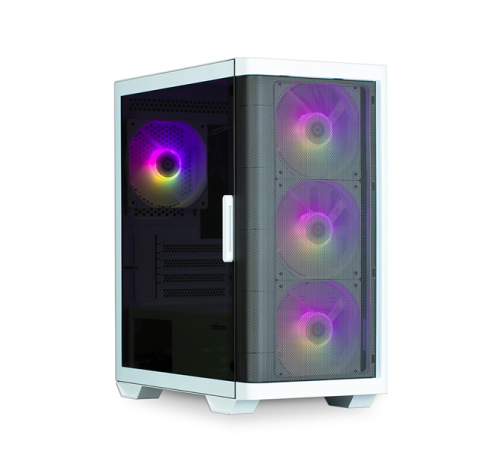 Корпус ZALMAN M4 White, MATX, WHITE, WINDOW, 2x3.5", 3x2.5", 1xUSB2.0, 2xUSB3.0, FRONT 3x120mm ARGB, REAR 1x120mm ARGB (M4 White)
