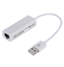 Bion Переходник с кабелем USB A - RJ45, 100мб/с, белый [BXP-A-USBA-LAN-100]