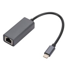Bion Переходник с кабелем USB C - RJ45, 1000мб/с, алюминиевый корпус, черный [BXP-A-USBC-LAN-ALB]