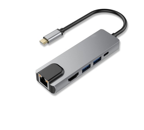 Bion Мульти переходник USB Type-C - USB Type-C/2*USB-A 3.0/HDMI/RJ-45 1000мб/с, 60W [BXP-A-USBC-MULTI-03]
