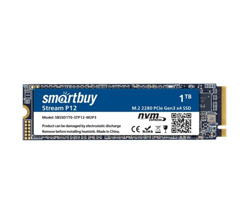 Smartbuy M.2 SSD 1Tb Stream P12 SBSSD1T0-STP12-M2P3 NVMe PCIe3 Smartbuy M.2 SSD 1Tb Stream P12 SBSSD1T0-STP12-M2P3 NVMe PCIe3