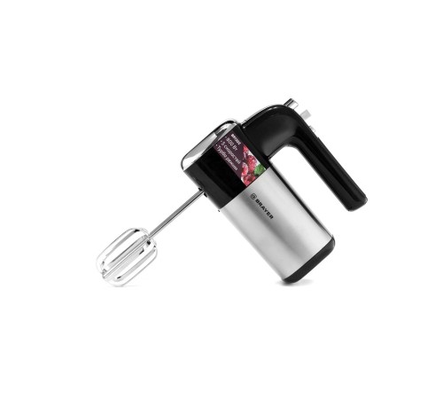 BRAYER 1302BR Миксер 800 Вт, 5 скор.реж, турбо,насад. венчики, насад для взбивания