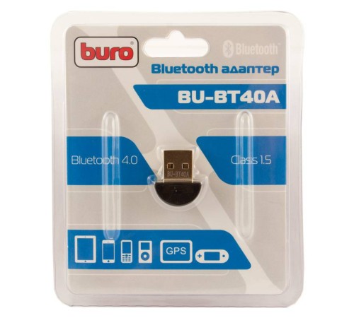 Адаптер USB Buro BU-BT40A Bluetooth 4.0+EDR class 1.5 20м черный Адаптер USB Buro BU-BT40A Bluetooth 4.0+EDR class 1.5 20м черный
