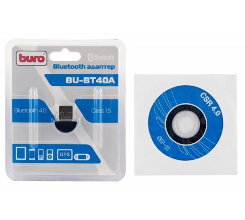 Адаптер USB Buro BU-BT40A Bluetooth 4.0+EDR class 1.5 20м черный Адаптер USB Buro BU-BT40A Bluetooth 4.0+EDR class 1.5 20м черный