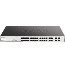 D-Link DGS-1210-28MP/F4A Настраиваемый L2 коммутатор с 24 портами 10/100/1000Base-T и 4 комбо-портами 100/1000Base-T/SFP (24 порта PoE 802.3af/at, PoE-бюджет 370 Вт)