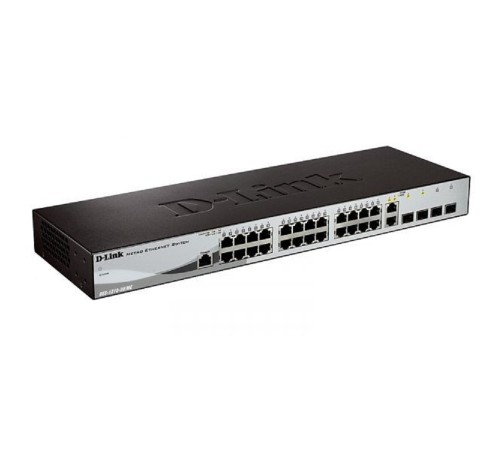 D-Link DGS-1210-28/ME/B2A Управляемый L2 коммутатор, 24x1000Base-T, 4x1000Base-X SFP, AC 220В/DC 12В(с возможностью мониторинга статуса питания коммутатора)
