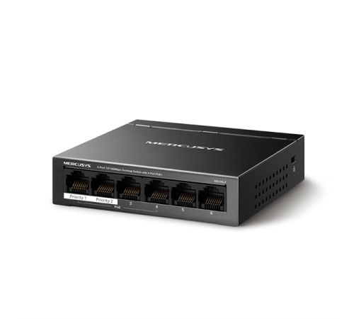 Mercusys MS106LP Настольный коммутатор с 6 портами 10/100 Мбит/с (4 порта PoE+) Mercusys MS106LP Настольный коммутатор с 6 портами 10/100 Мбит/с (4 порта PoE+)