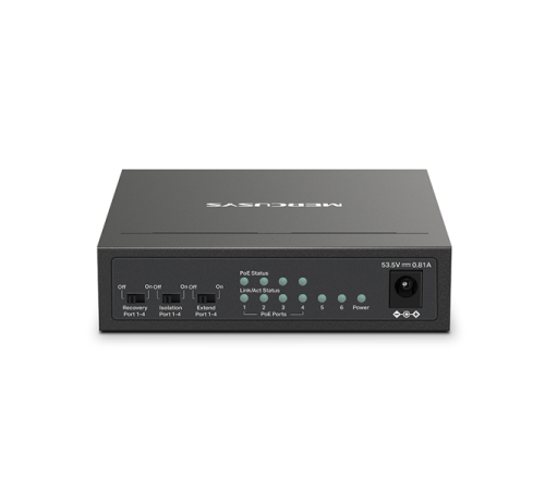 Mercusys MS106LP Настольный коммутатор с 6 портами 10/100 Мбит/с (4 порта PoE+) Mercusys MS106LP Настольный коммутатор с 6 портами 10/100 Мбит/с (4 порта PoE+)