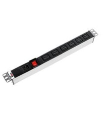 ЦМО Блок розеток Rem-16 с выкл., 6 IEC 60320 C19, вход IEC 60320 C20, 16A, алюм., 19" (бывш R-16-6C19-V-440)