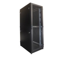 ЦМО Шкаф серверный напольный 48U (800 х 1000) дверь перфорированная, задние двойные перфорированные, цвет черный ШТК-М-48.8.10-48АА-9005