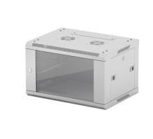 NEOMAX Шкаф телекоммуникационный настенный 6U (600х350), стеклянная дверь, замок (3шт) на ключе, разборный, цвет серый (1 коробка)[NCB-WM6U-6035GK3-100-GY